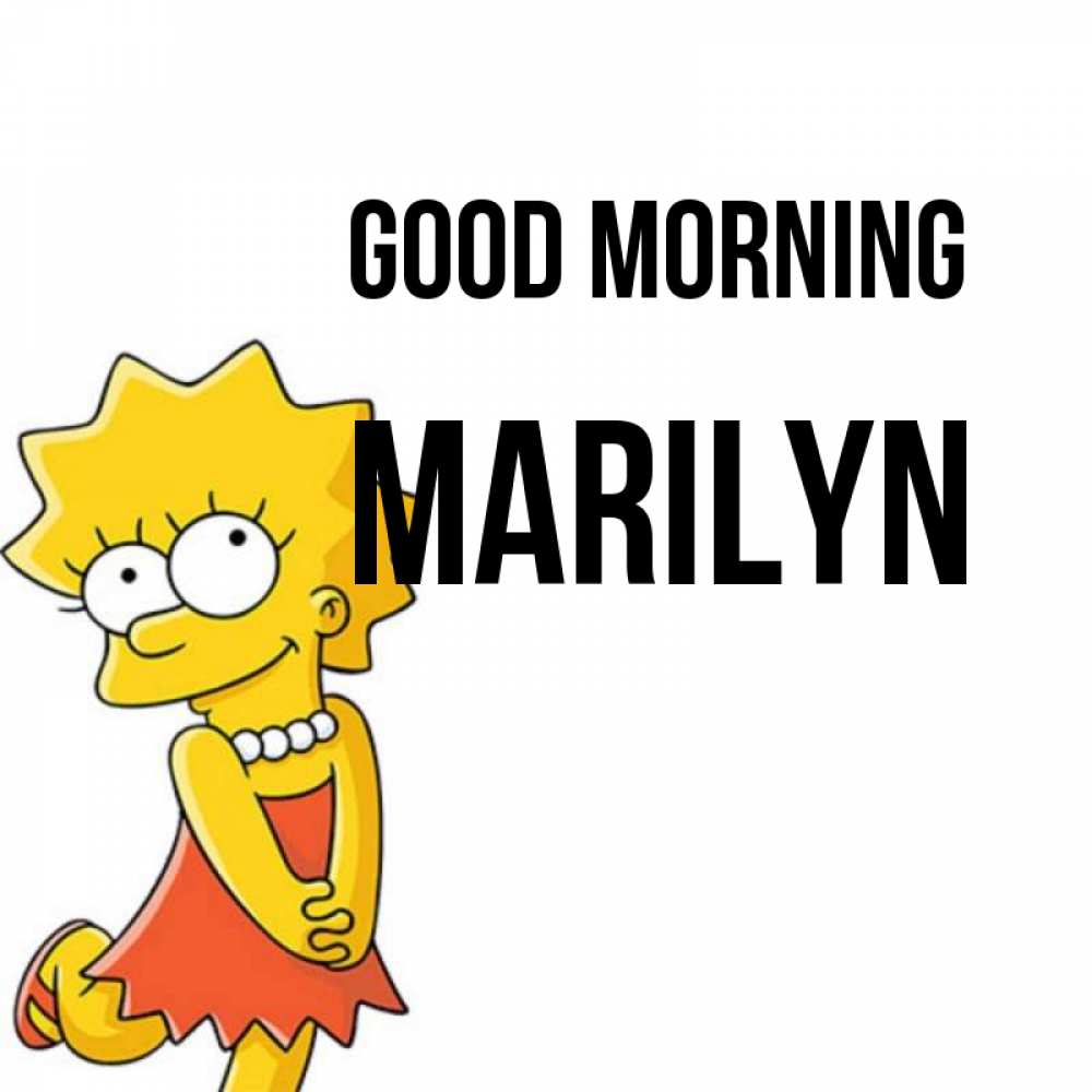 Greetings card с именем, Marilyn Good morning в платье и ожерелье Greetings with text for free download 