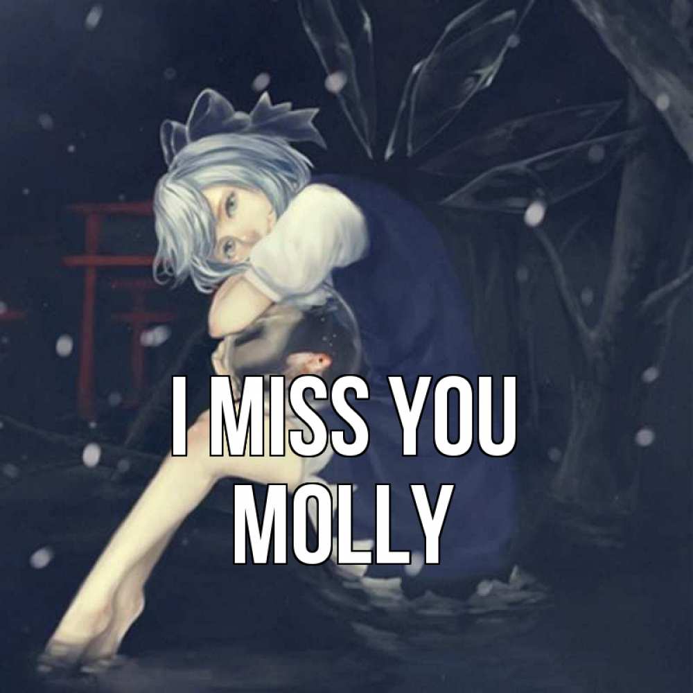 Greetings card с именем, Molly I miss you рыбка в аквариуме Greetings with text for free download 
