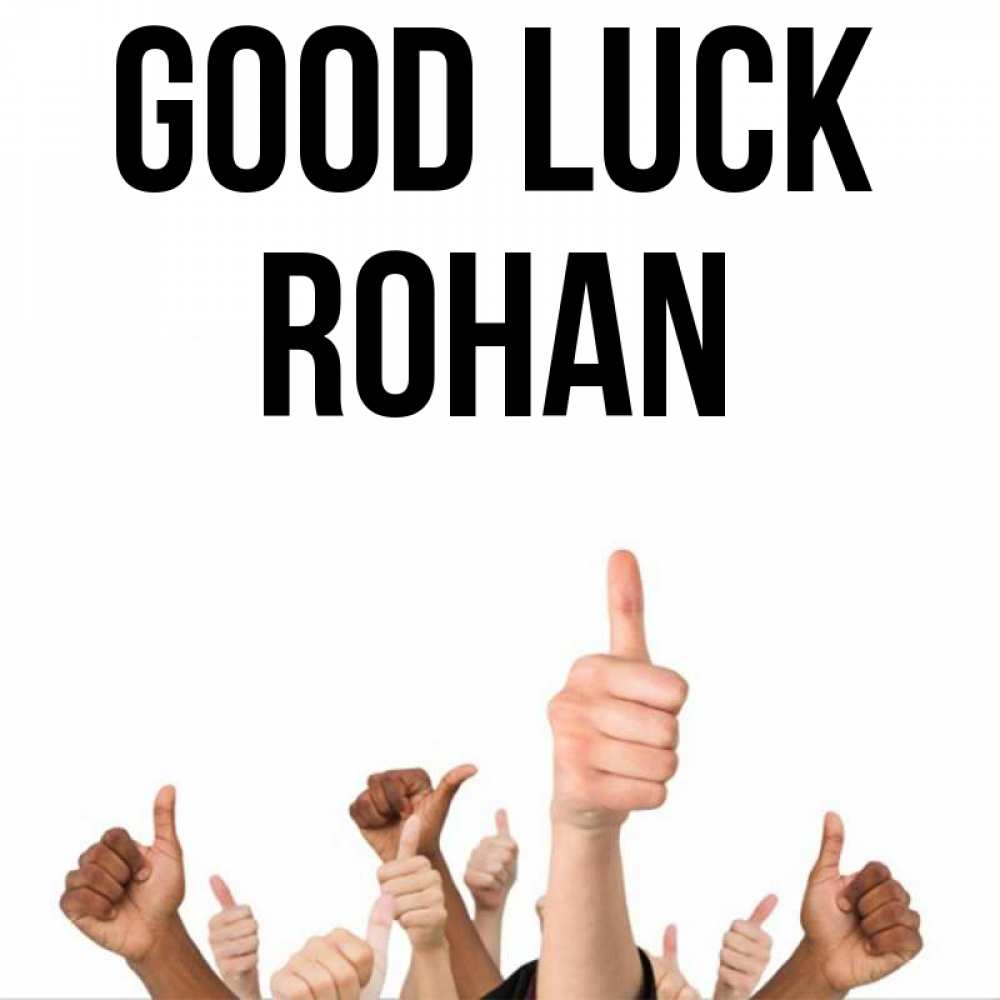 Greetings card с именем, Rohan Good luck молодцом Greetings with text for free download 