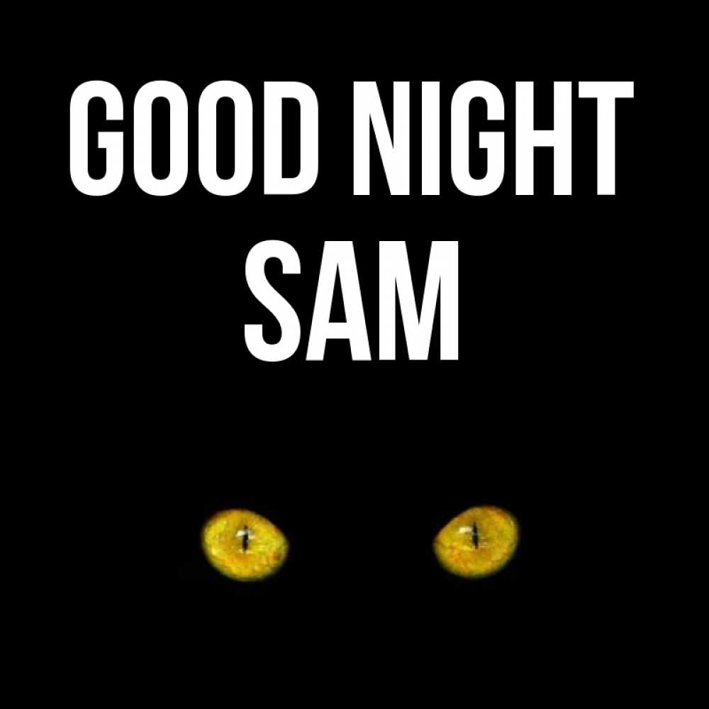 Greetings card с именем, Sam Good night сладких снов бесстрашный мой дружочек Greetings with text for free download 