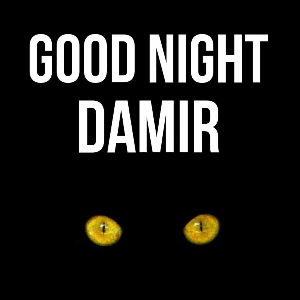 Greetings card с именем, Damir Good night сладких снов бесстрашный мой дружочек Greetings with text for free download 