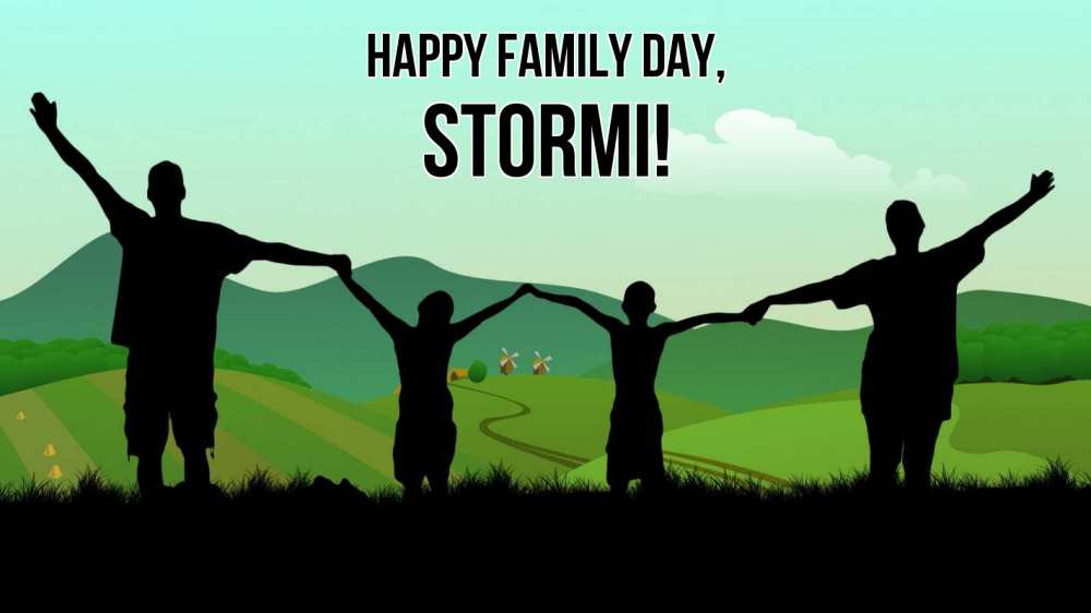 Greetings card с именем, Stormi happy family day с днем семьи Greetings with text for free download 