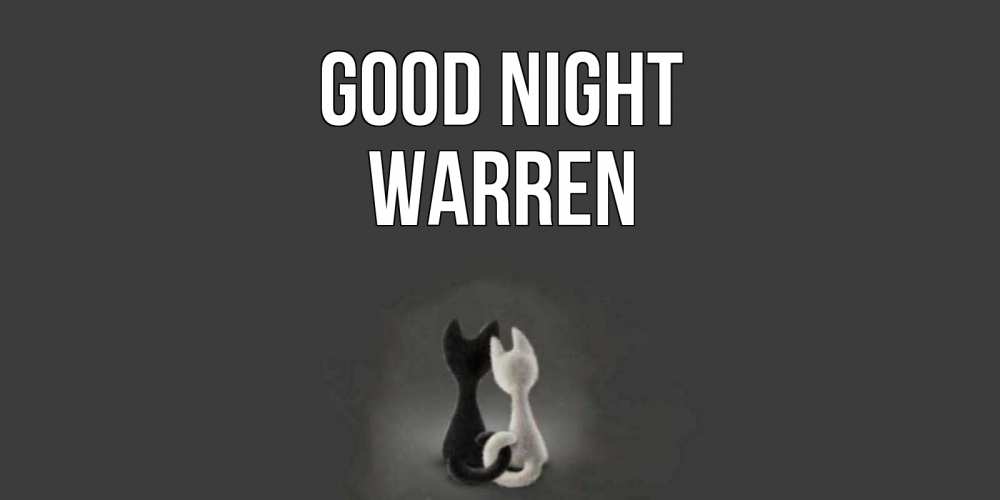 Greetings card с именем, Warren Good night коты Greetings with text for free download 