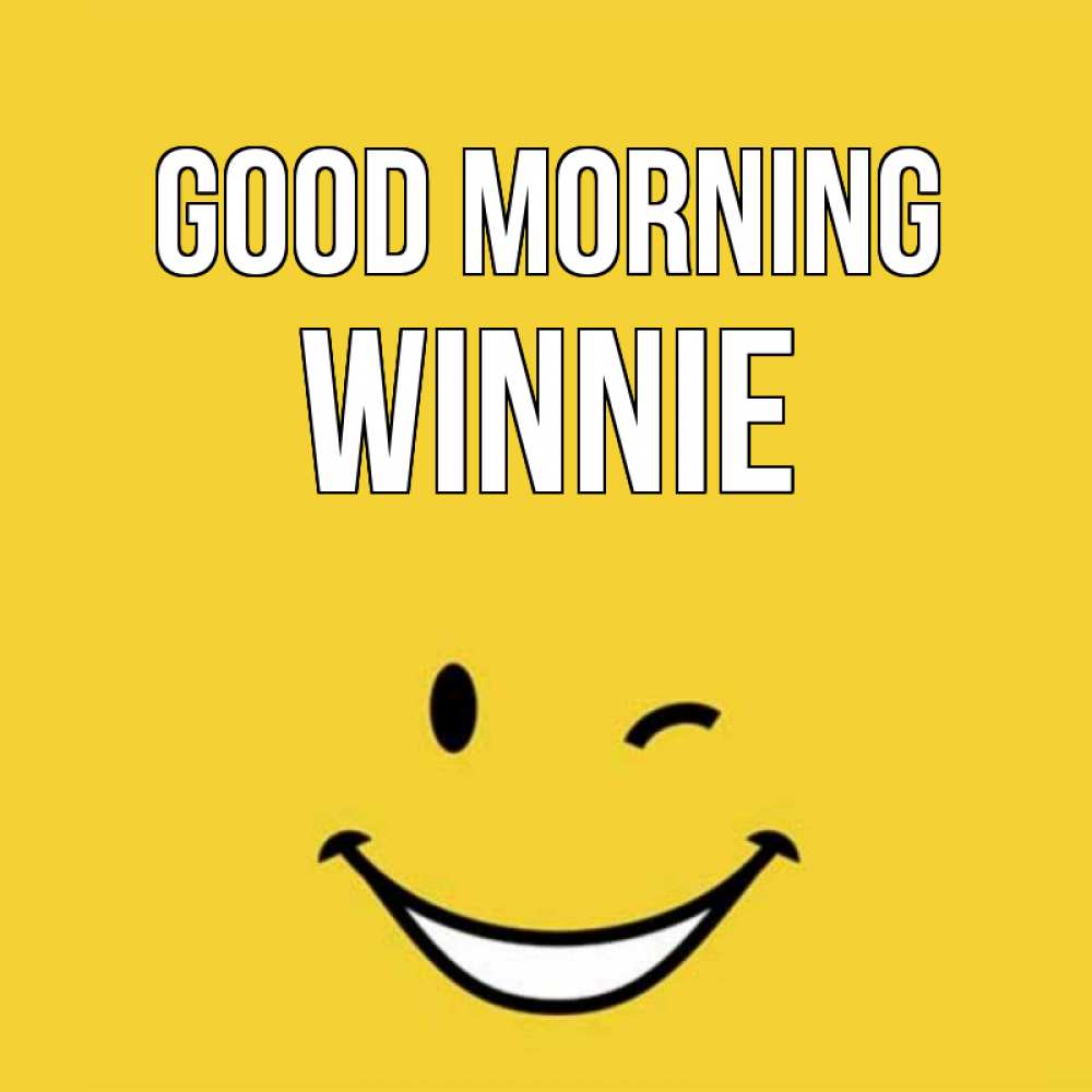 Greetings card с именем, Winnie Good morning оранжевый фон Greetings with text for free download 