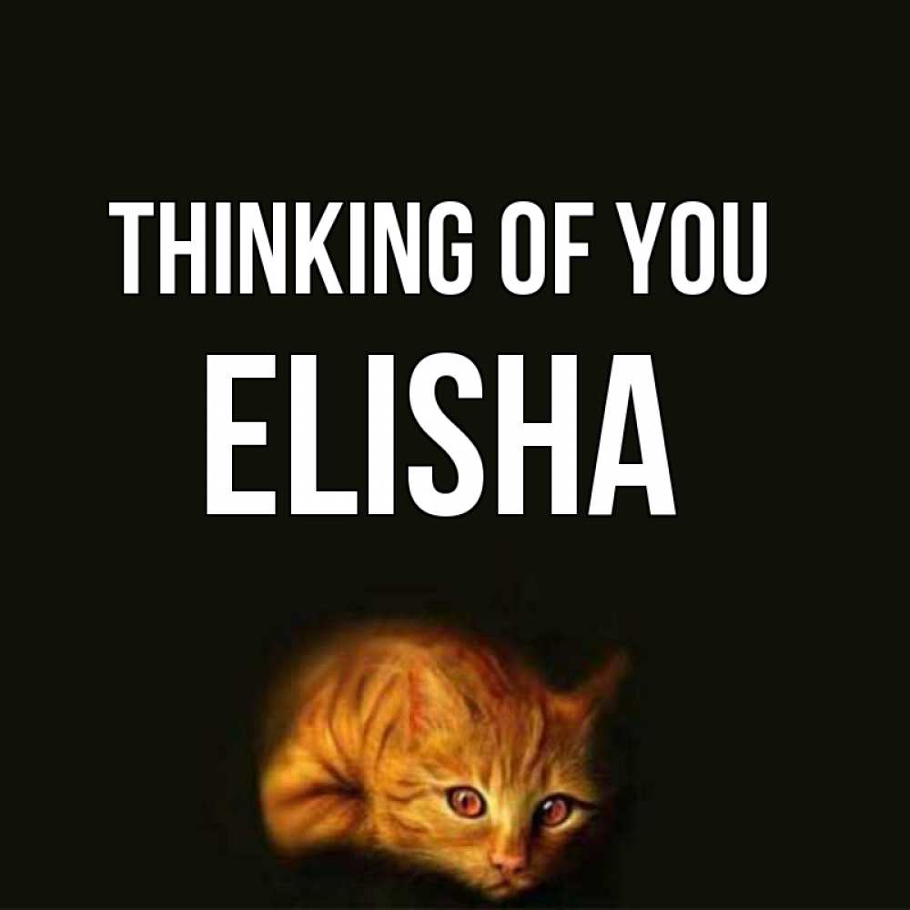 Greetings card с именем, Elisha Thinking of you рыжий Greetings with text for free download 