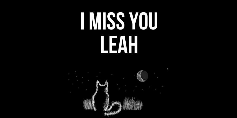 Greetings card с именем, Leah I miss you кот Greetings with text for free download 