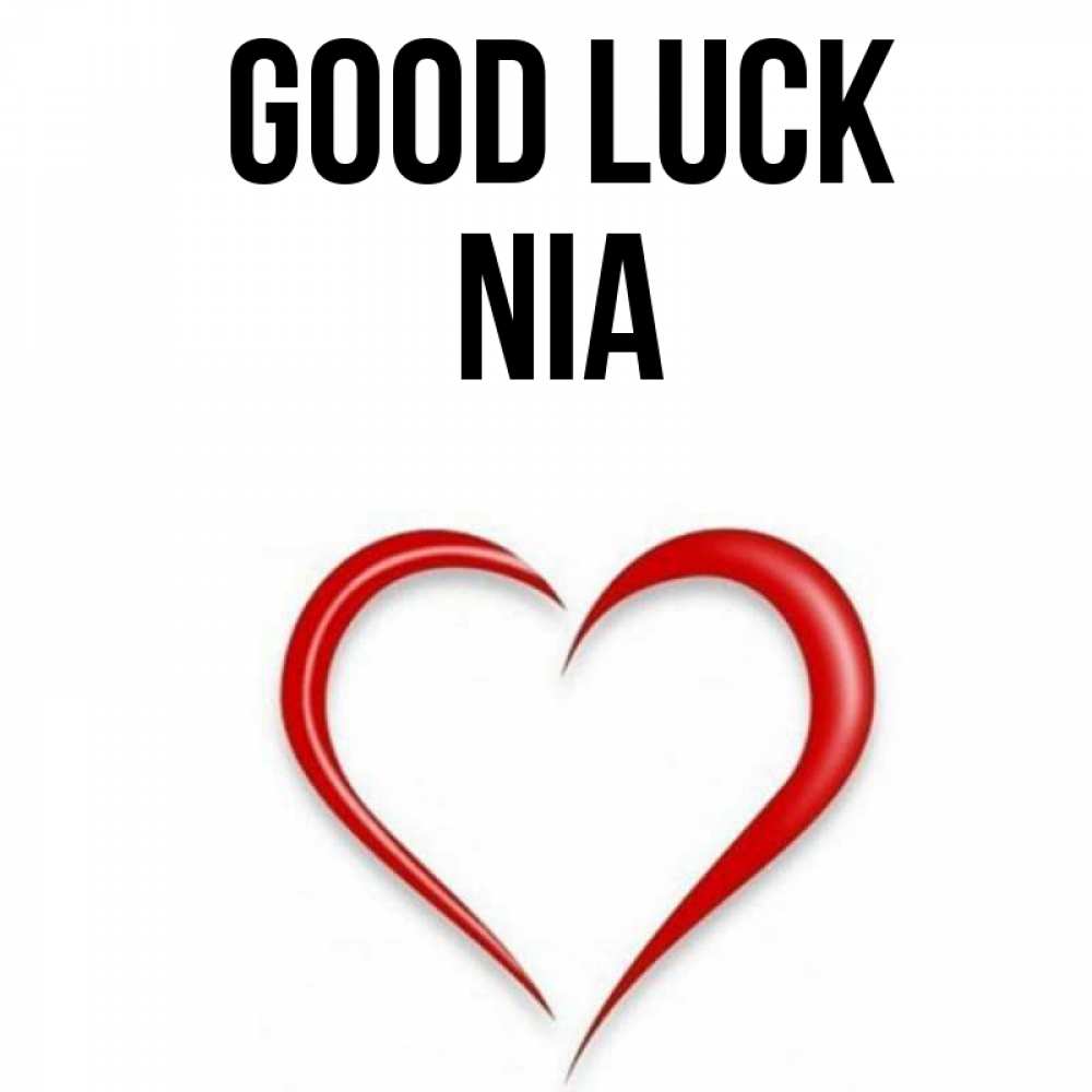 Greetings card с именем, Nia Good luck для удачливых людей Greetings with text for free download 
