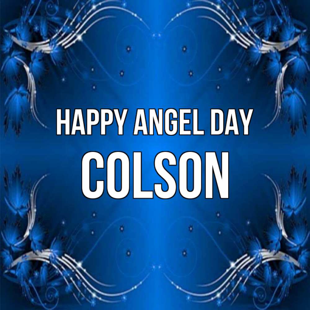 Greetings card с именем, Colson happy angel day красивая рамочка с узорами Greetings with text for free download 