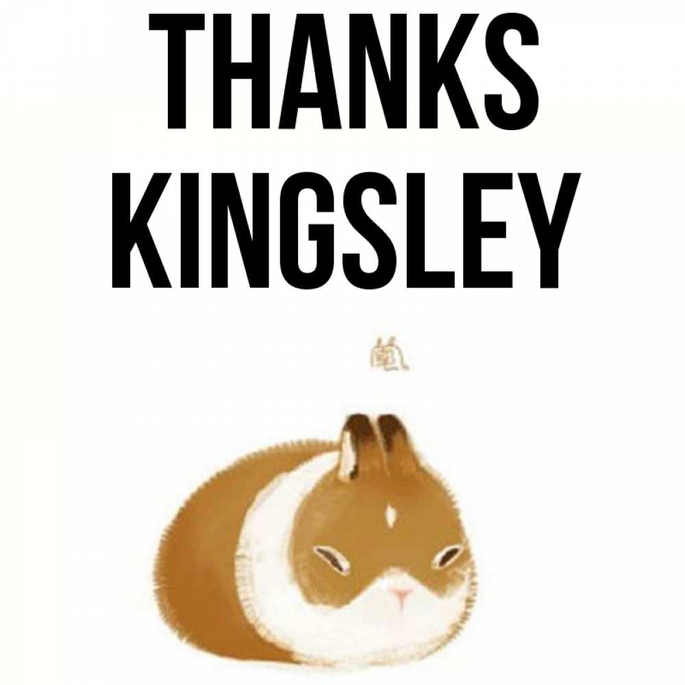 Greetings card с именем, Kingsley Thanks коричнево белый домашний питомец Greetings with text for free download 