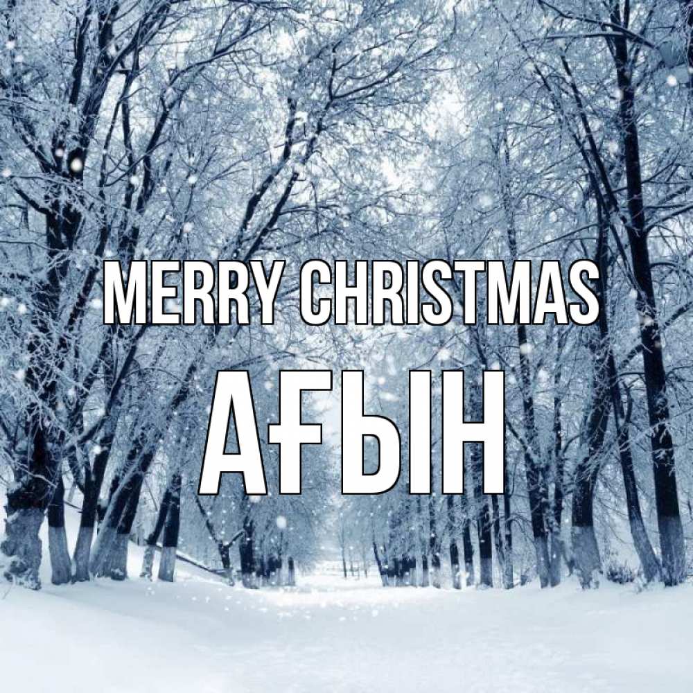 Greetings card с именем, Ағын Merry Christmas снег, лес, парк Greetings with text for free download 