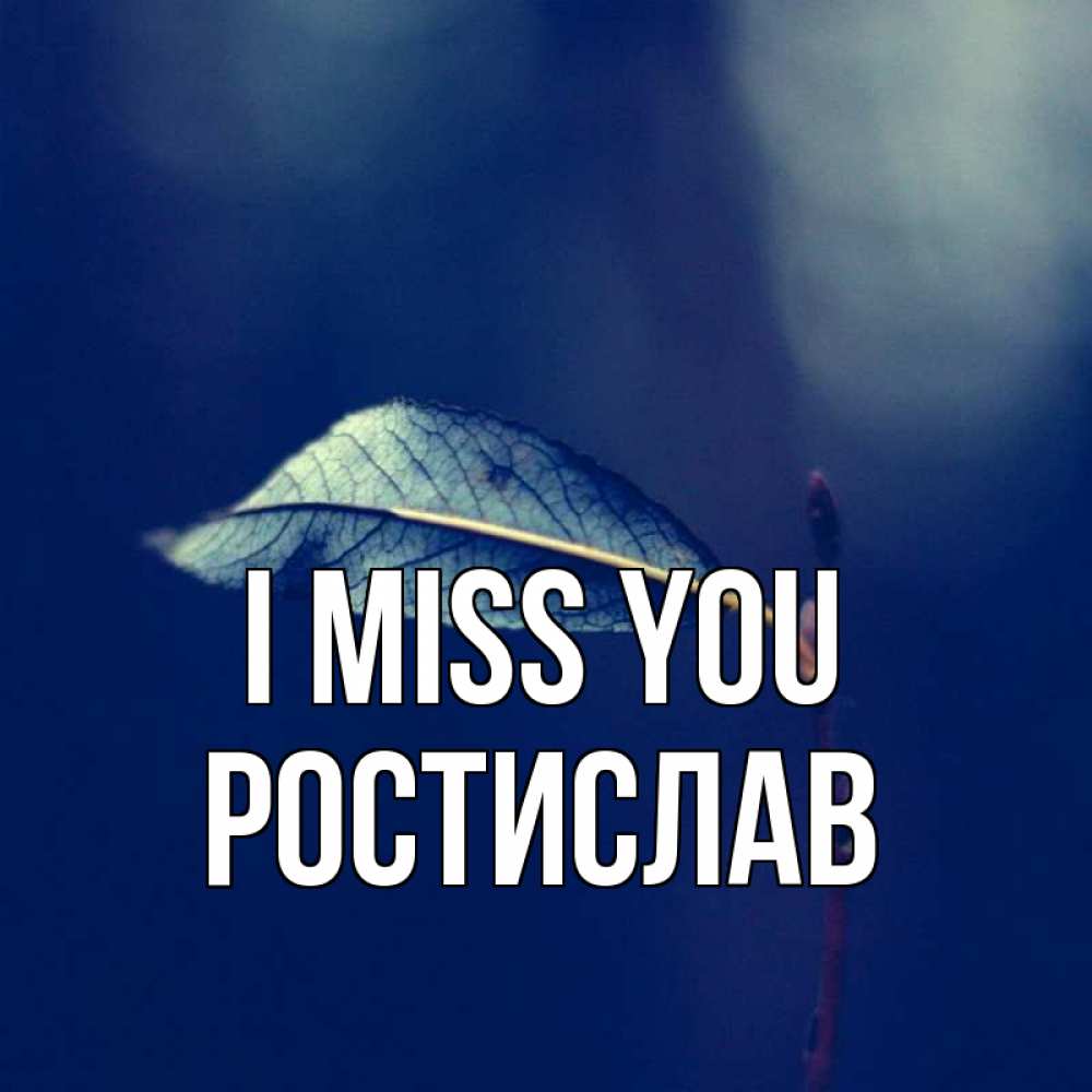 Greetings card с именем, Ростислав I miss you одна ветка 1 Greetings with text for free download 