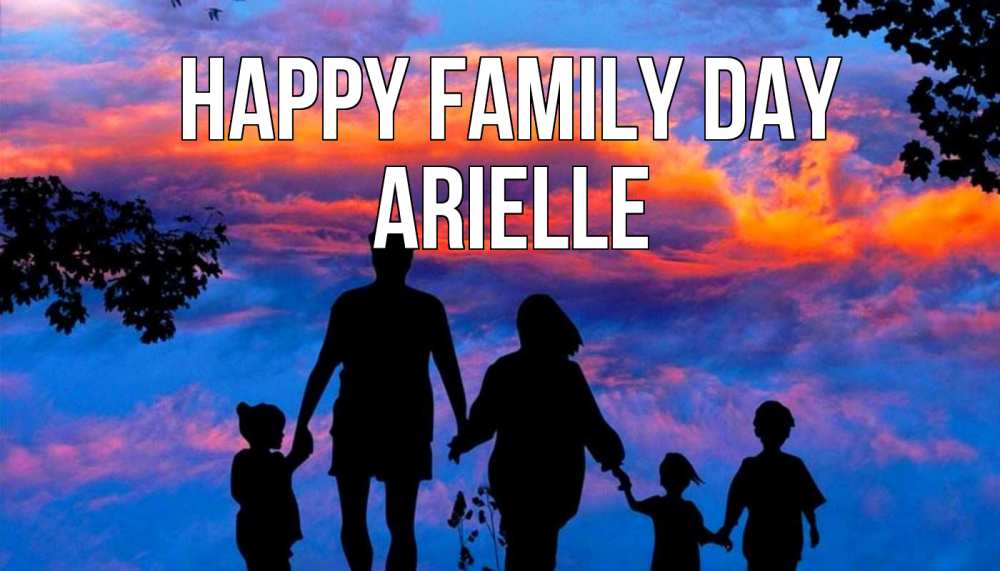 Greetings card с именем, Arielle happy family day семья Greetings with text for free download 