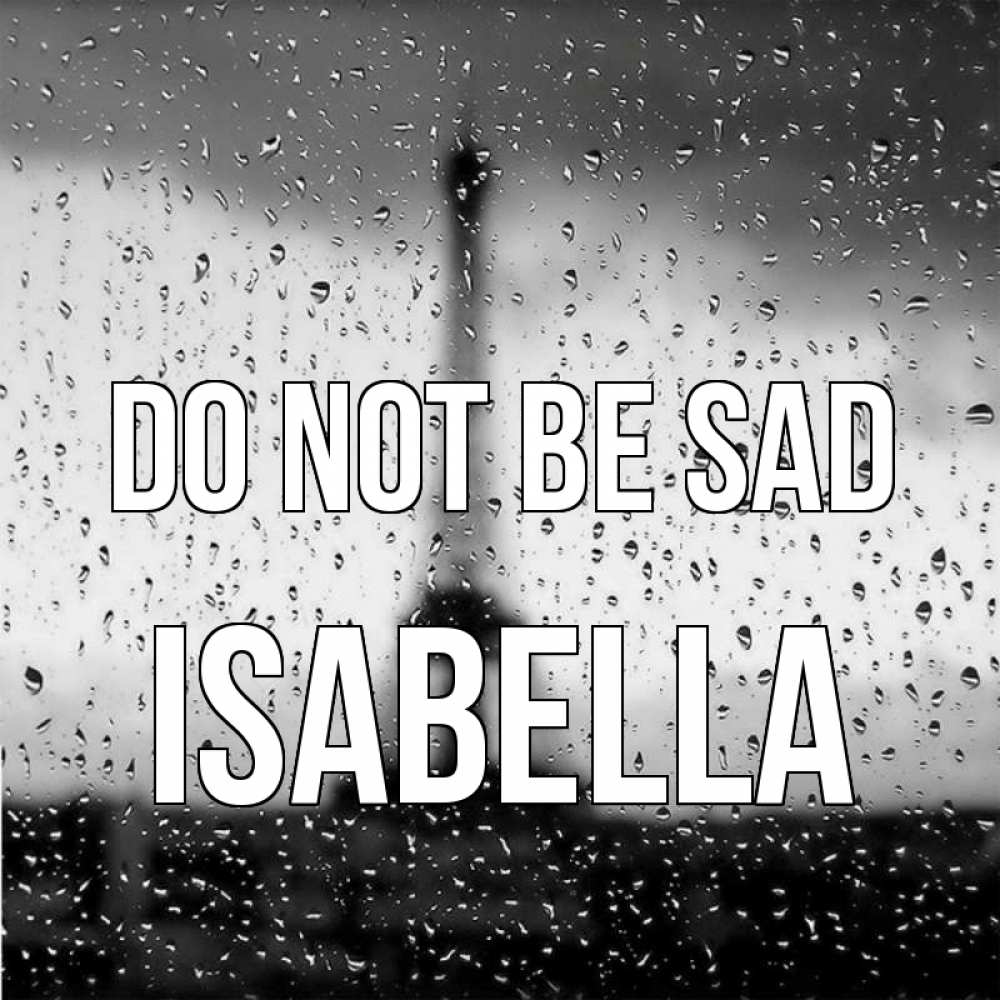 Greetings card с именем, Isabella Do not be sad Париж и Эйфелева башня Greetings with text for free download 