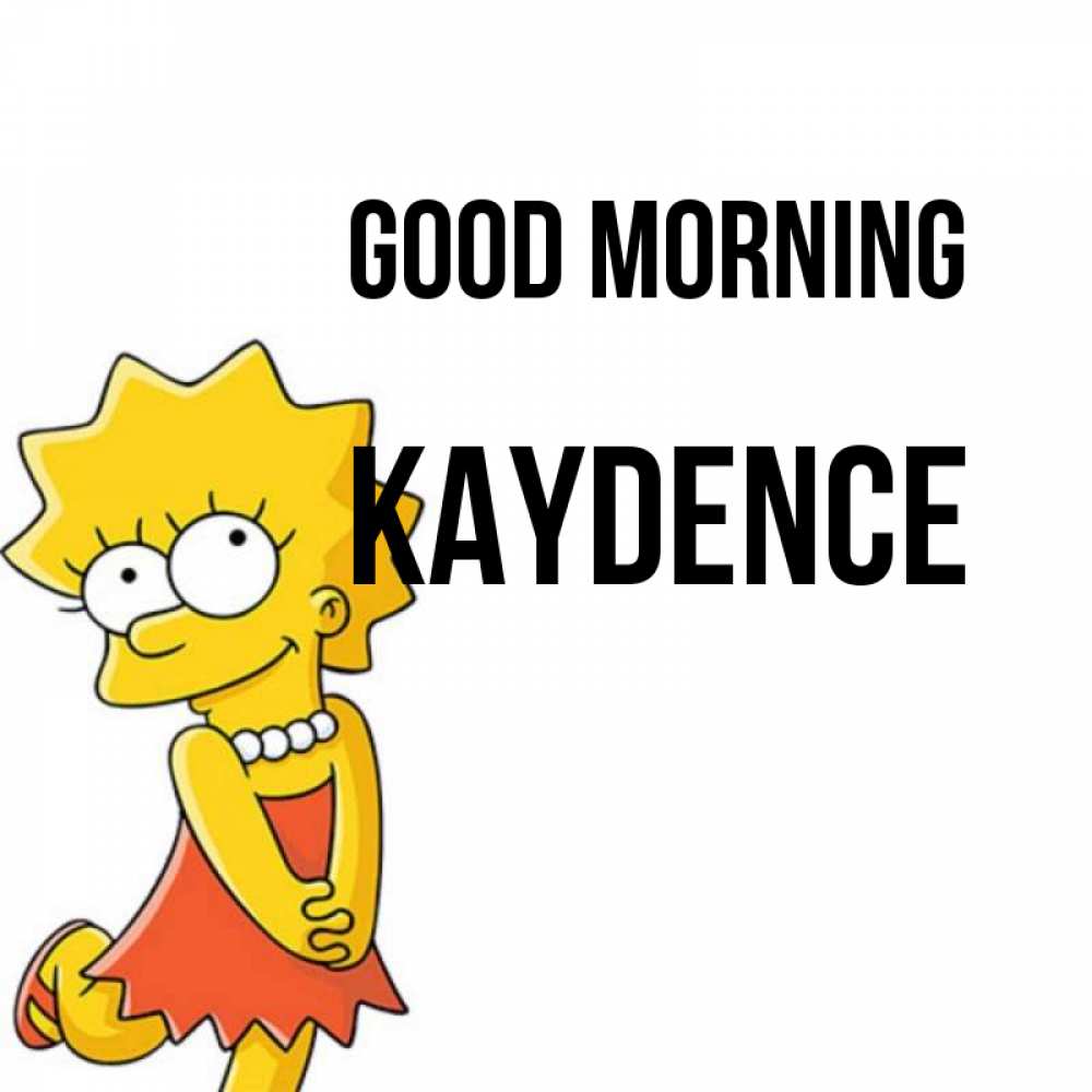 Greetings card с именем, Kaydence Good morning в платье и ожерелье Greetings with text for free download 