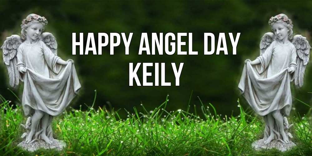 Greetings card с именем, Keily happy angel day небо, ангел, девушка Greetings with text for free download 