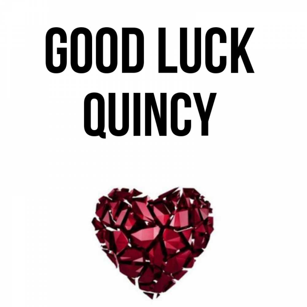 Greetings card с именем, Quincy Good luck бордовое из кристаллов  1 Greetings with text for free download 