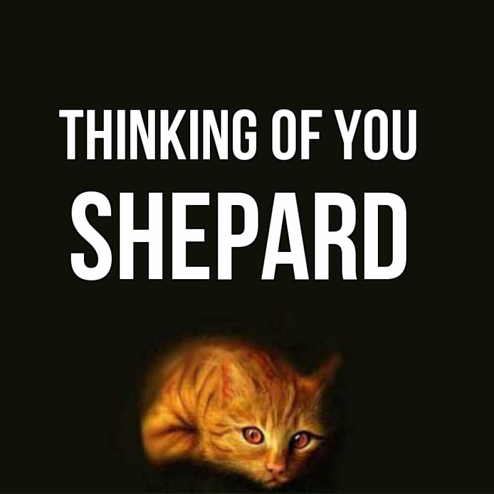 Greetings card с именем, Shepard Thinking of you рыжий Greetings with text for free download 