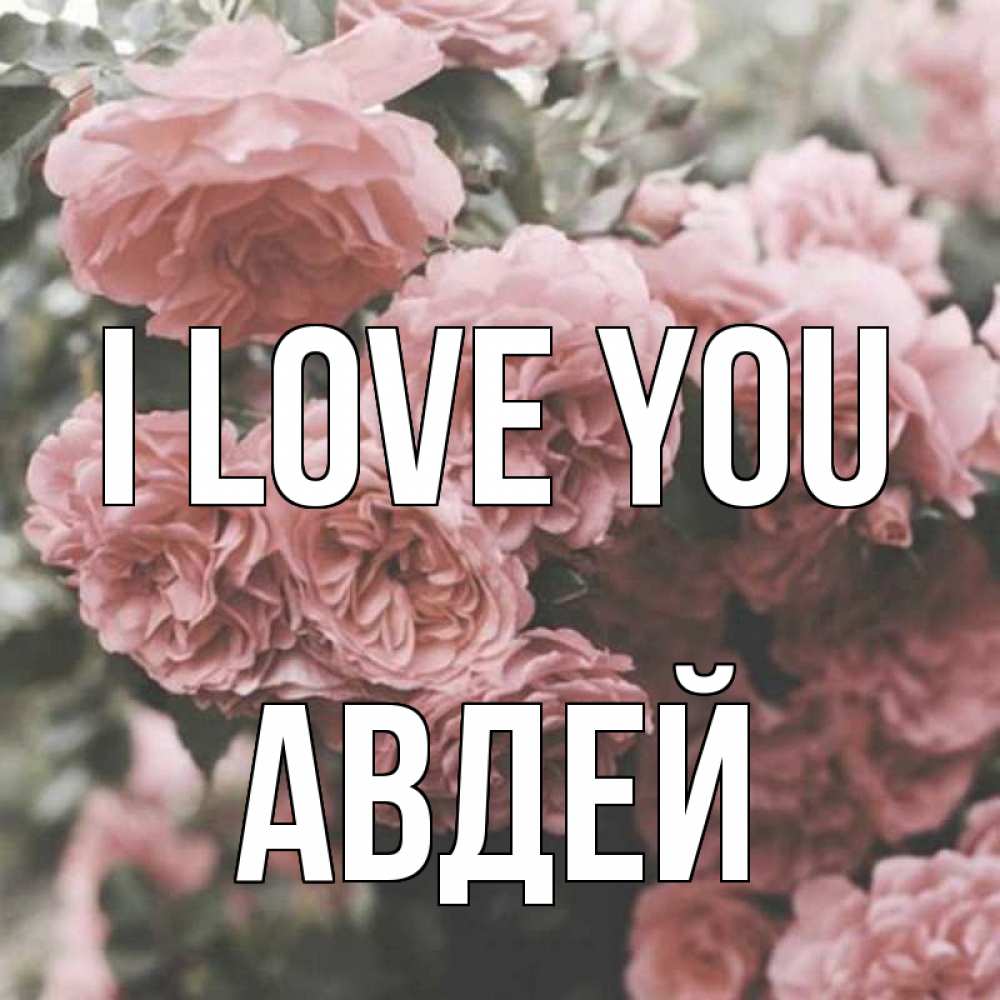 Greetings card с именем, Авдей I love you розы 3 Greetings with text for free download 