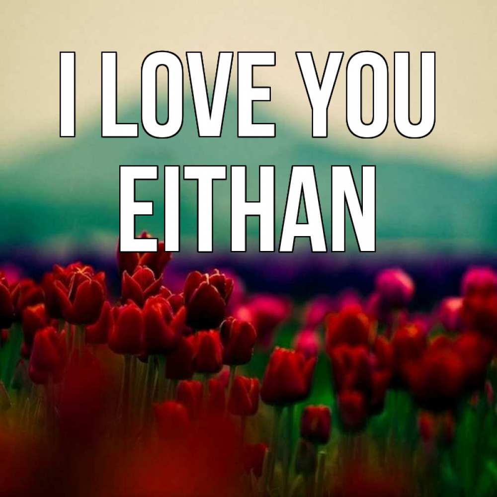 Greetings card с именем, Eithan I love you тюльпаны 4 Greetings with text for free download 