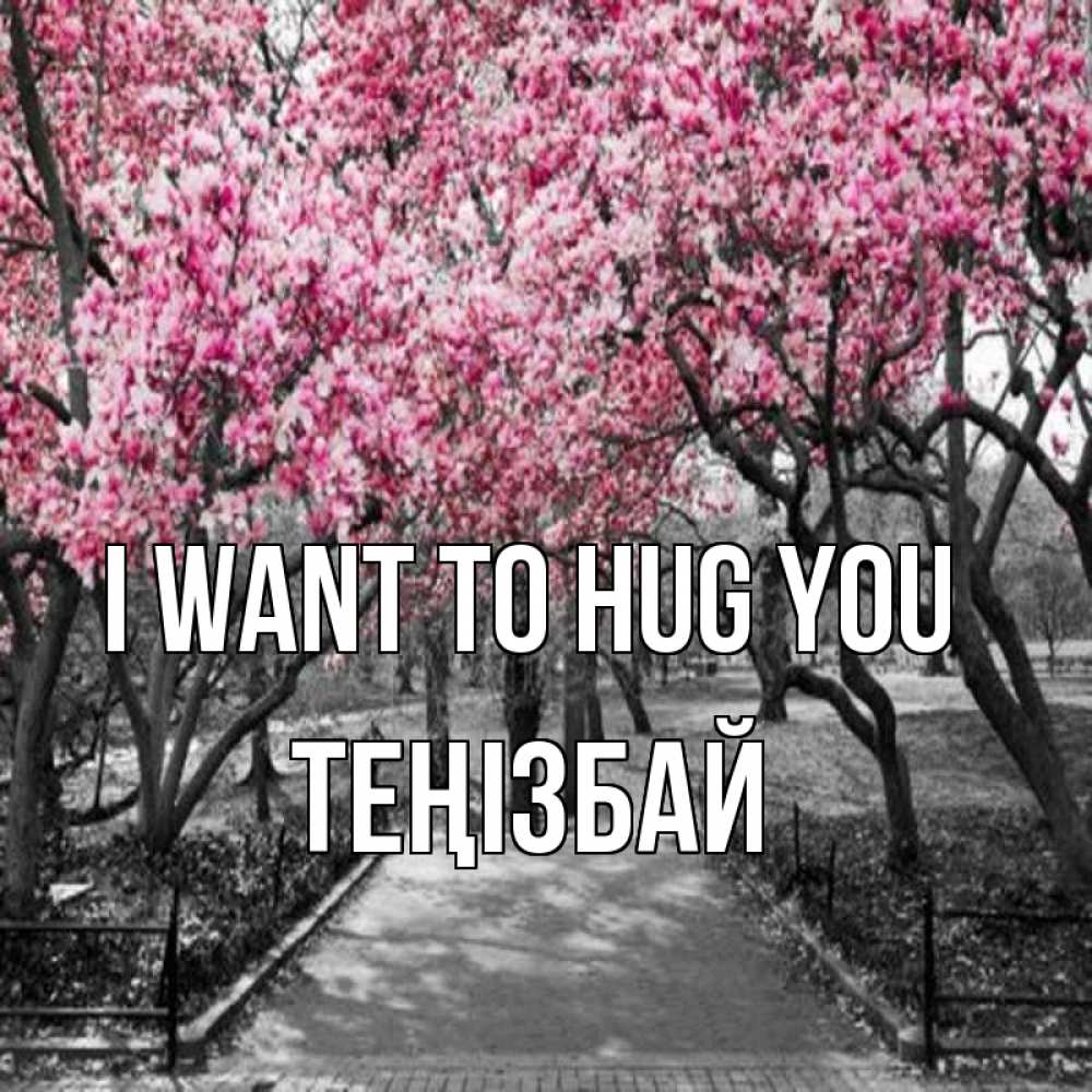 Greetings card с именем, ТЕҢІЗБАЙ I want to hug you обработанное фото Greetings with text for free download 