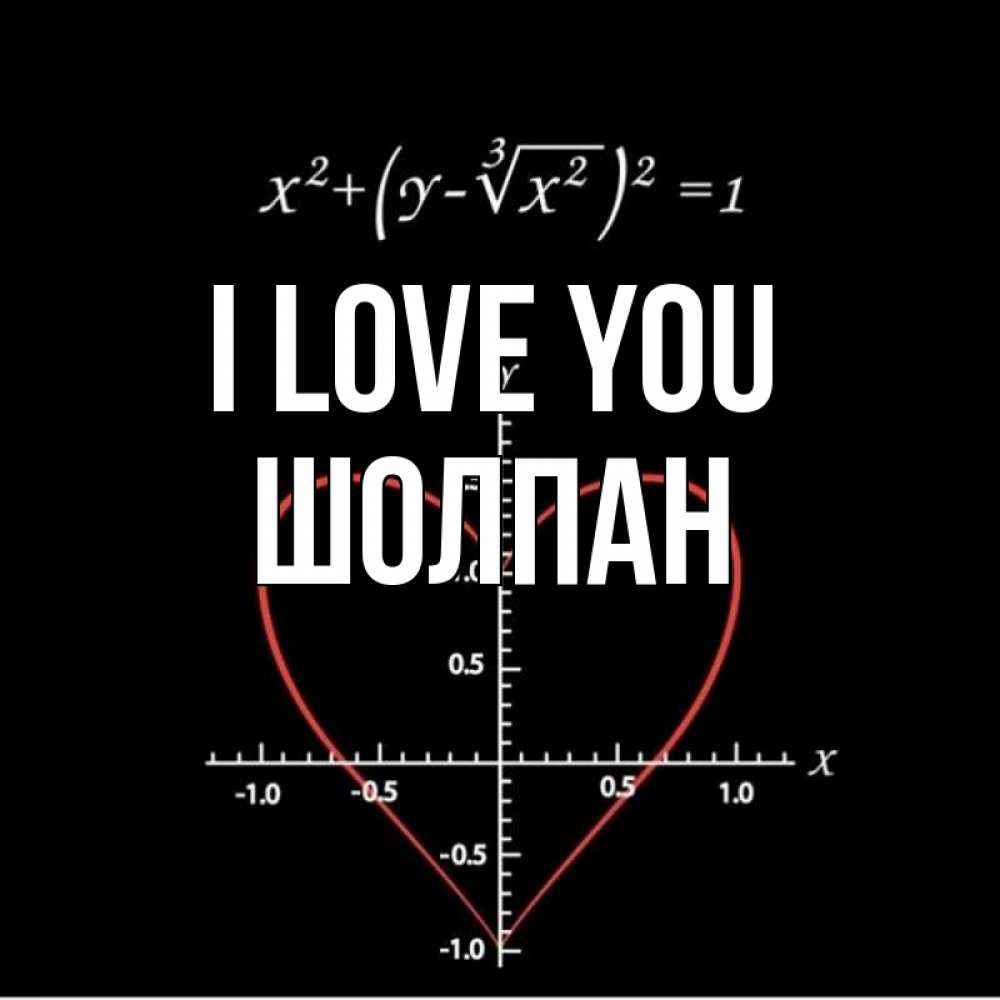 Greetings card с именем, ШОЛПАН I love you сердечная формула Greetings with text for free download 