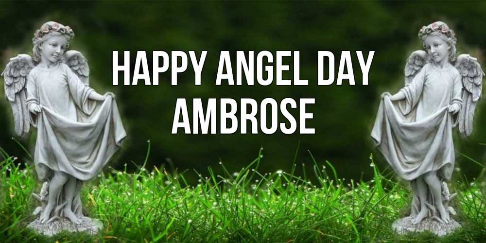 Greetings card с именем, Ambrose happy angel day небо, ангел, девушка Greetings with text for free download 