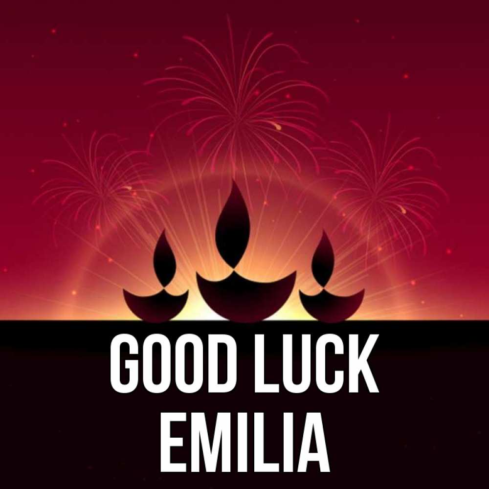 Greetings card с именем, Emilia Good luck праздник Greetings with text for free download 
