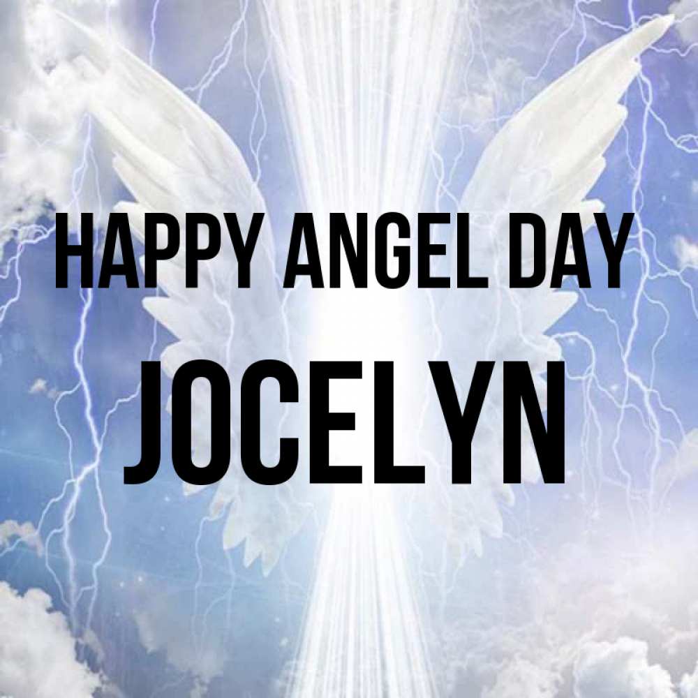 Greetings card с именем, Jocelyn happy angel day молнии на небе и свет Greetings with text for free download 