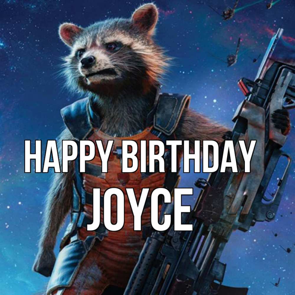 Greetings card с именем, Joyce Happy Birthday реактивный Рокета Greetings with text for free download 