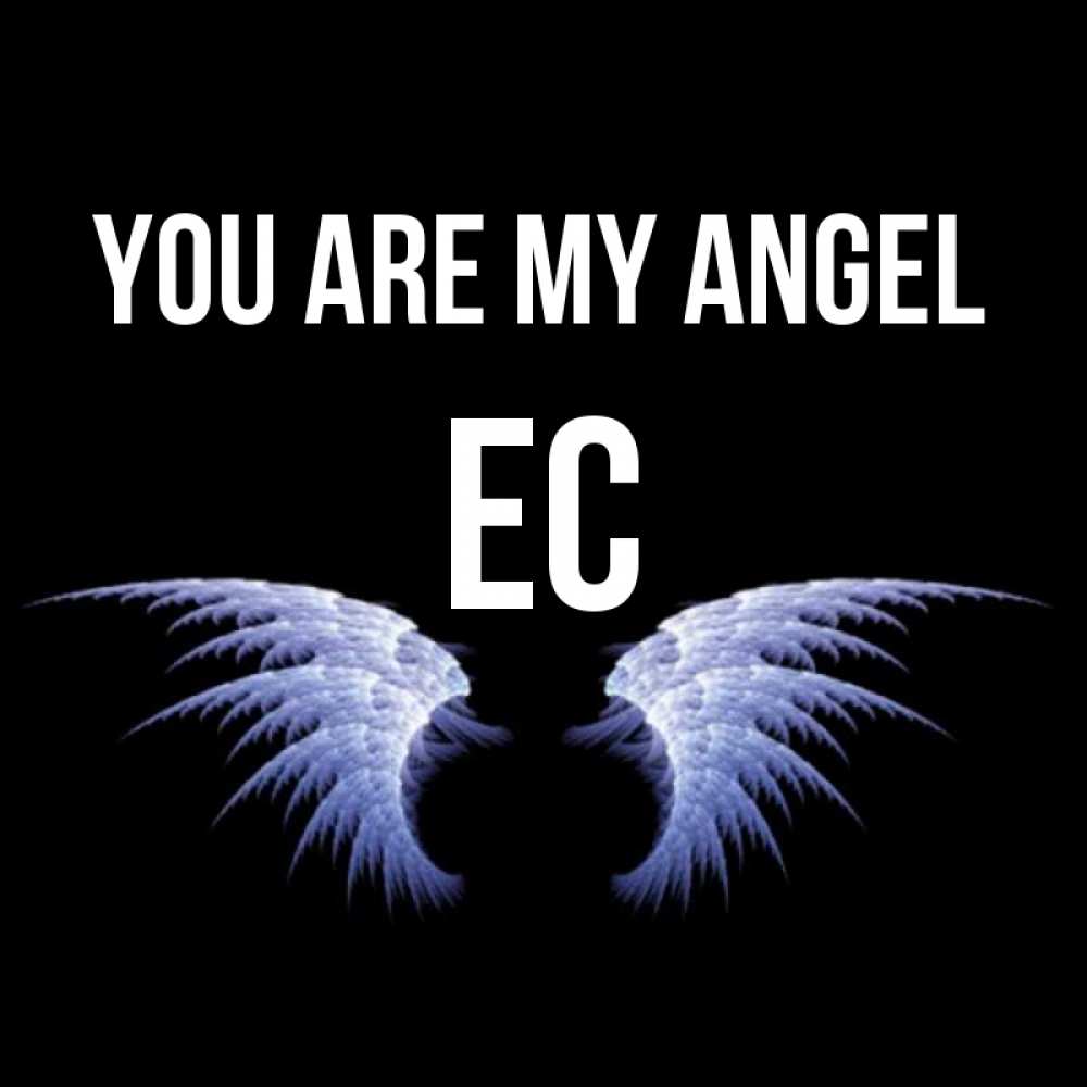 Greetings card с именем, Ес You are my angel ангельские крылья на черном фоне Greetings with text for free download 