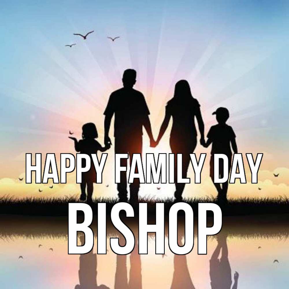 Greetings card с именем, Bishop happy family day сын, дочка, мама, папа, море , закат Greetings with text for free download 