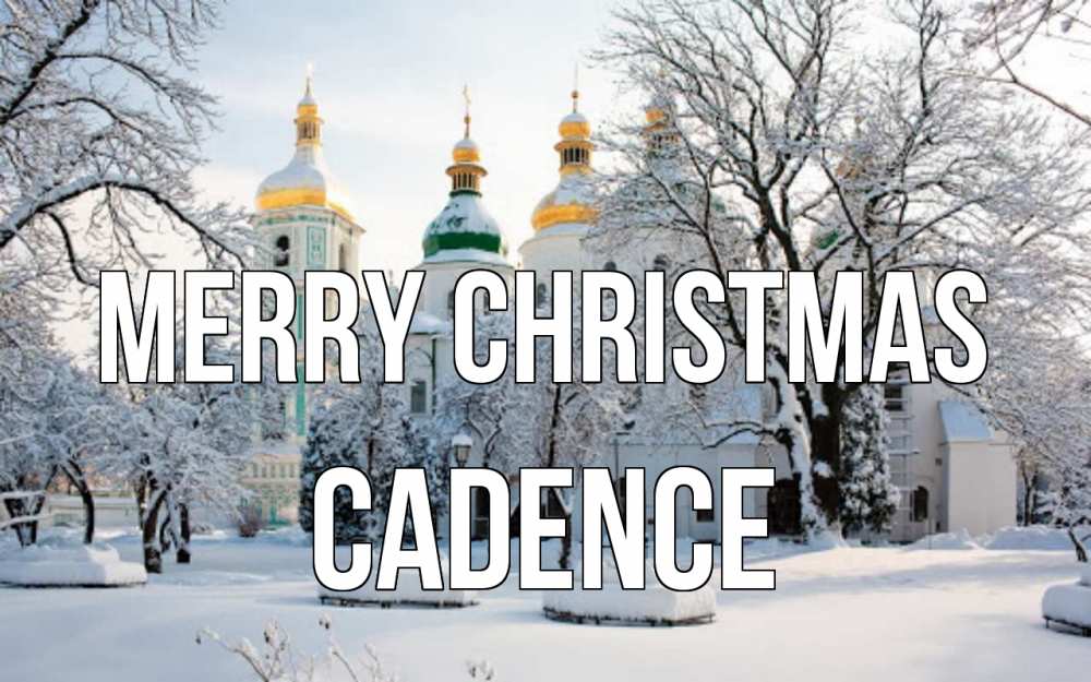 Greetings card с именем, Cadence Merry Christmas зима, церковь Greetings with text for free download 