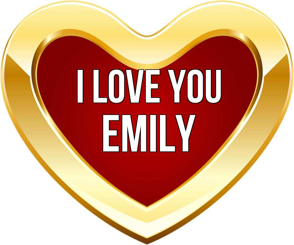 Greetings card с именем, Emily I love you из краски Greetings with text for free download 