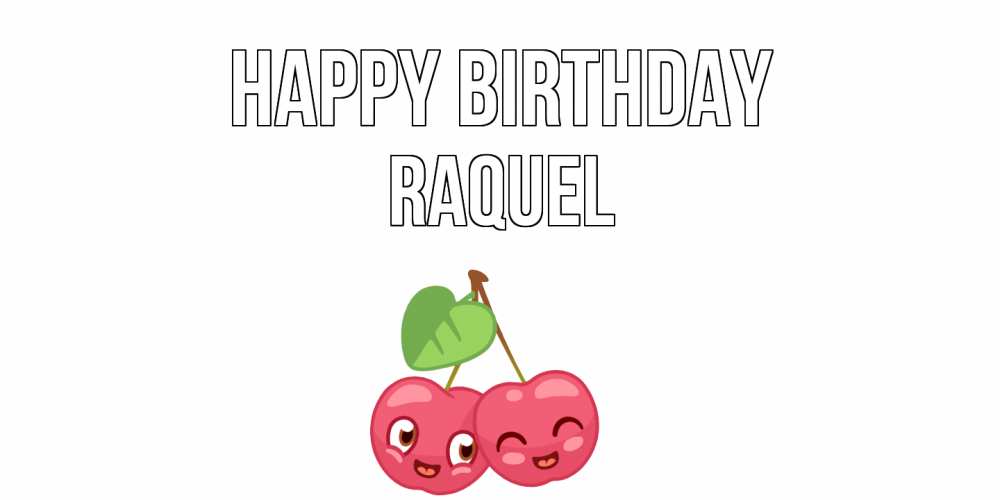Greetings card с именем, Raquel Happy Birthday вишенки Greetings with text for free download 