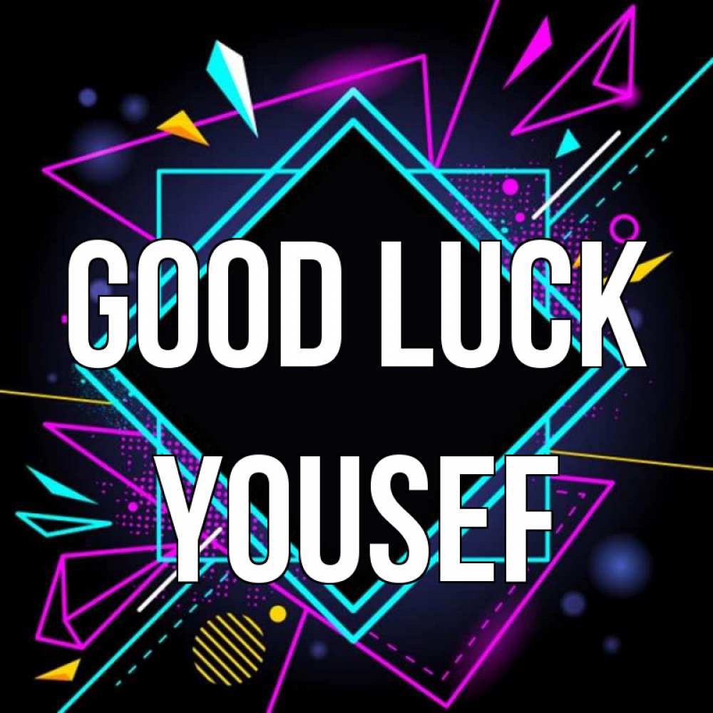 Greetings card с именем, Yousef Good luck рамочки Greetings with text for free download 