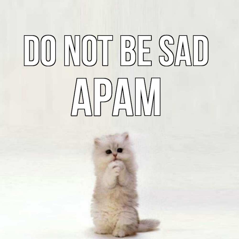Greetings card с именем, Арам Do not be sad грустный кот Greetings with text for free download 
