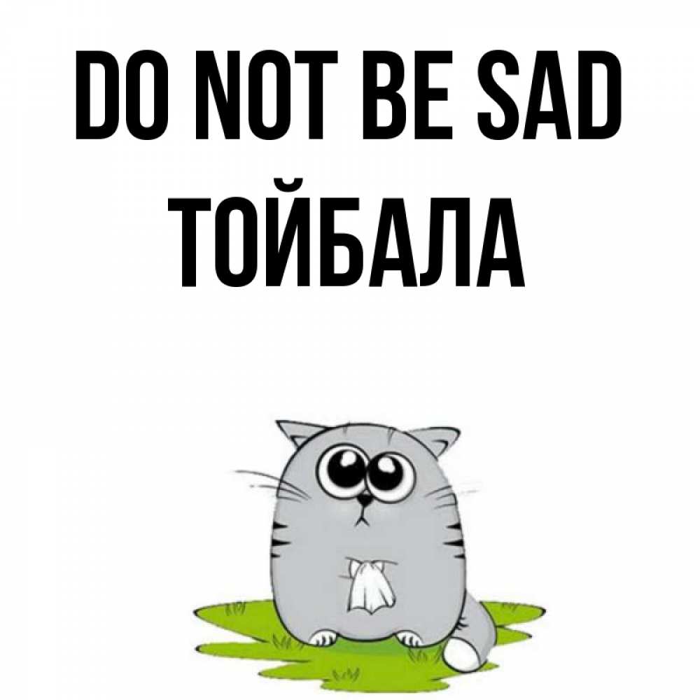 Greetings card с именем, ТОЙБАЛА Do not be sad грустный котяра Greetings with text for free download 