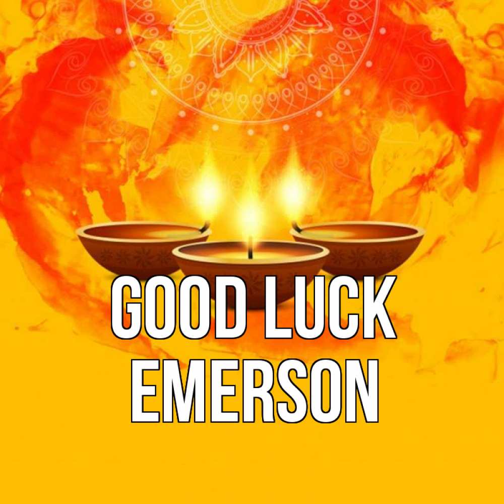 Greetings card с именем, Emerson Good luck оранжевое Greetings with text for free download 