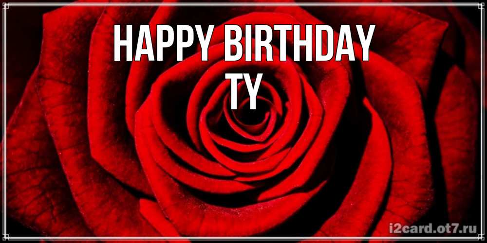 Greetings card с именем, Ty Happy Birthday алая роза Greetings with text for free download 