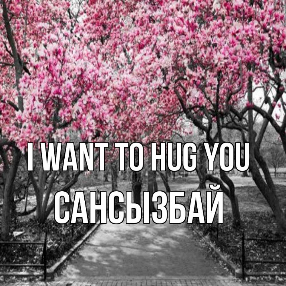 Greetings card с именем, САНСЫЗБАЙ I want to hug you обработанное фото Greetings with text for free download 