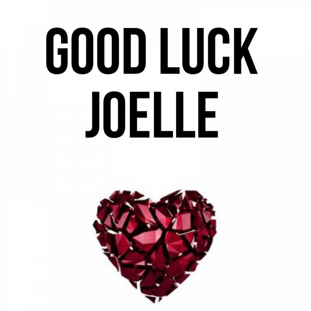 Greetings card с именем, Joelle Good luck бордовое из кристаллов  1 Greetings with text for free download 