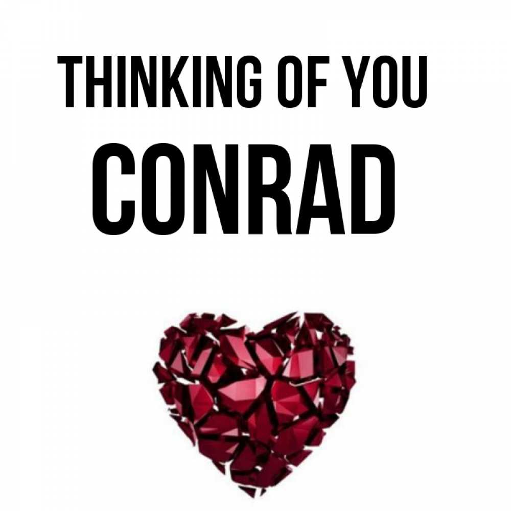 Greetings card с именем, Conrad Thinking of you рубиновое 1 Greetings with text for free download 