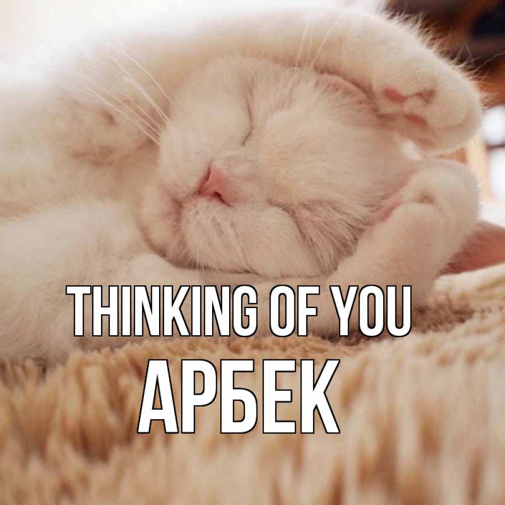 Greetings card с именем, Арбек Thinking of you для любимой девушки милота Greetings with text for free download 