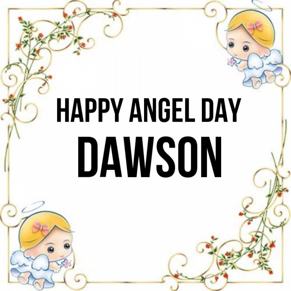 Greetings card с именем, Dawson happy angel day девочки ангелы Greetings with text for free download 