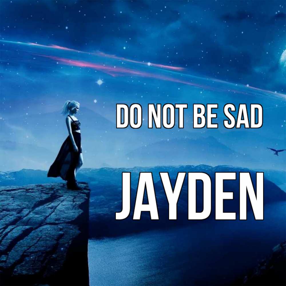 Greetings card с именем, Jayden Do not be sad вода и скала Greetings with text for free download 