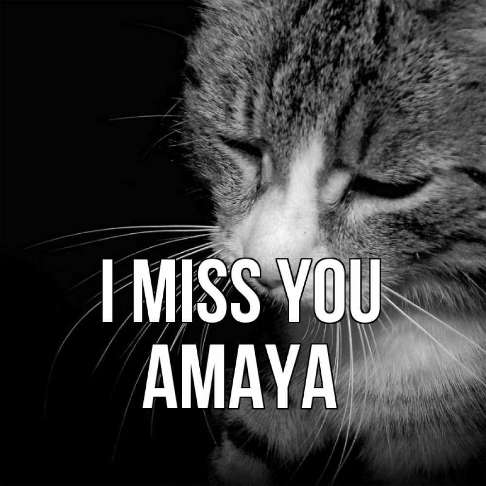 Greetings card с именем, Amaya I miss you мне скучно Greetings with text for free download 