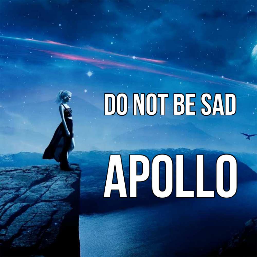 Greetings card с именем, Apollo Do not be sad вода и скала Greetings with text for free download 