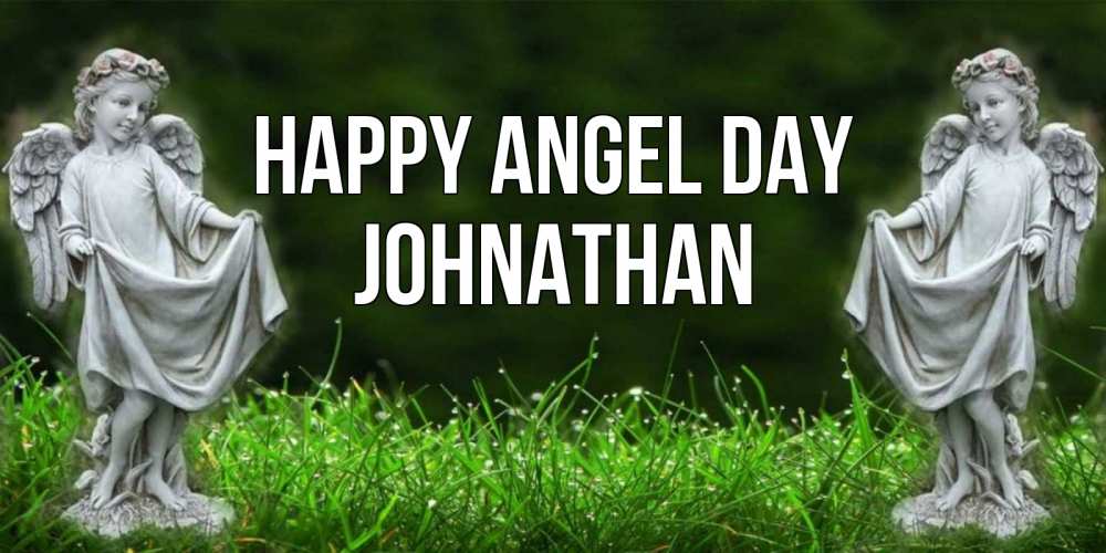 Greetings card с именем, Johnathan happy angel day небо, ангел, девушка Greetings with text for free download 