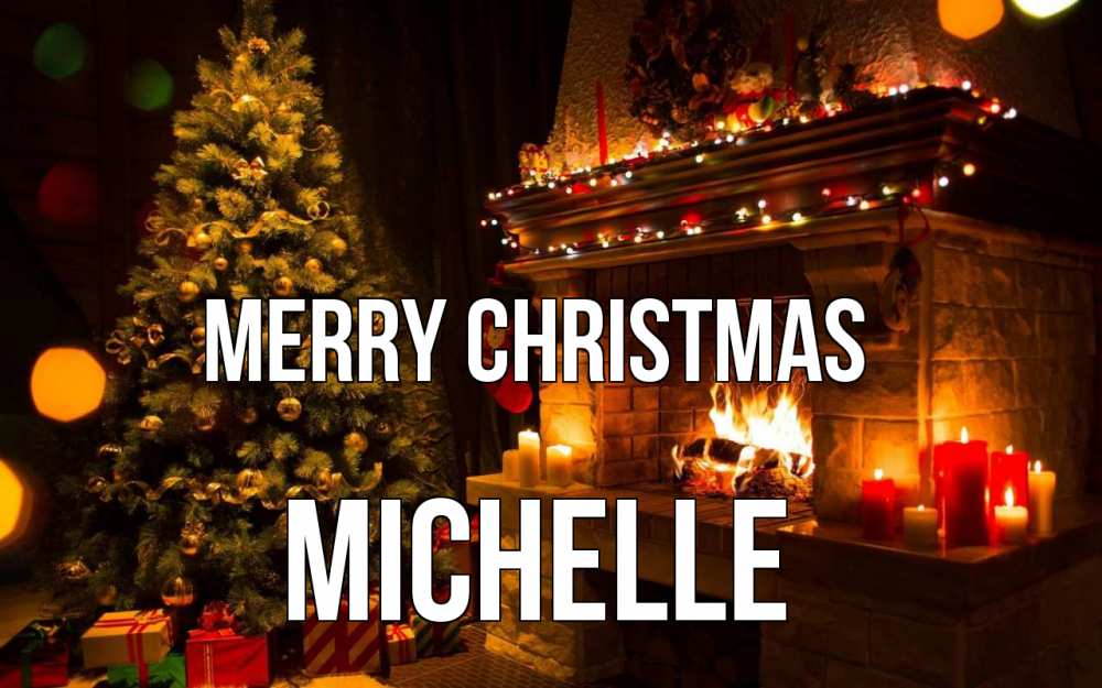 Greetings card с именем, Michelle Merry Christmas новый год Greetings with text for free download 