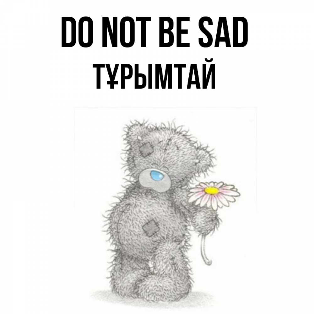 Greetings card с именем, ТҰРЫМТАЙ Do not be sad Плюшевый медвежонок с заплатками Greetings with text for free download 